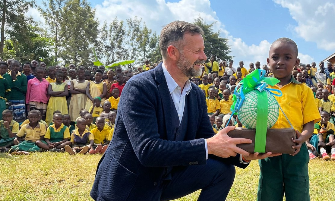 Charity group photo at an African school
